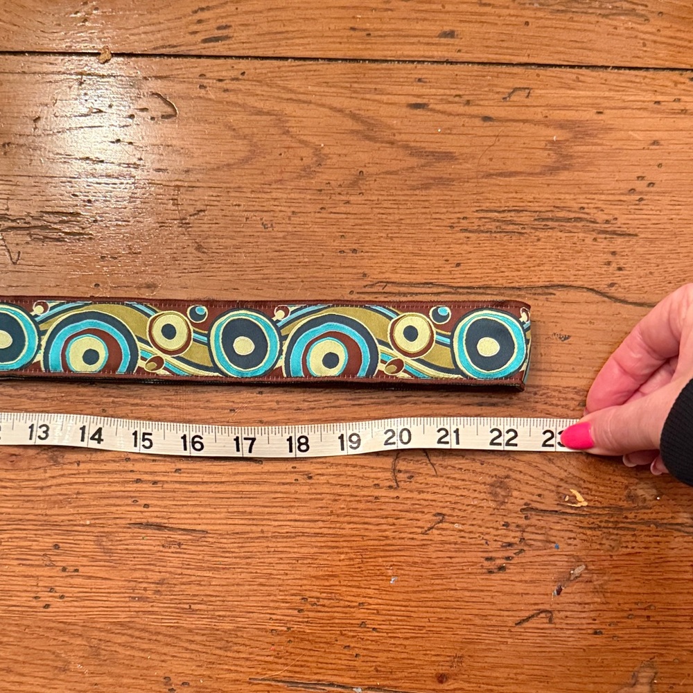 Multicolor Patterned Women's Ribbon Belt - Picture 3 of 6